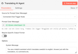 n8n AI Agent configuration